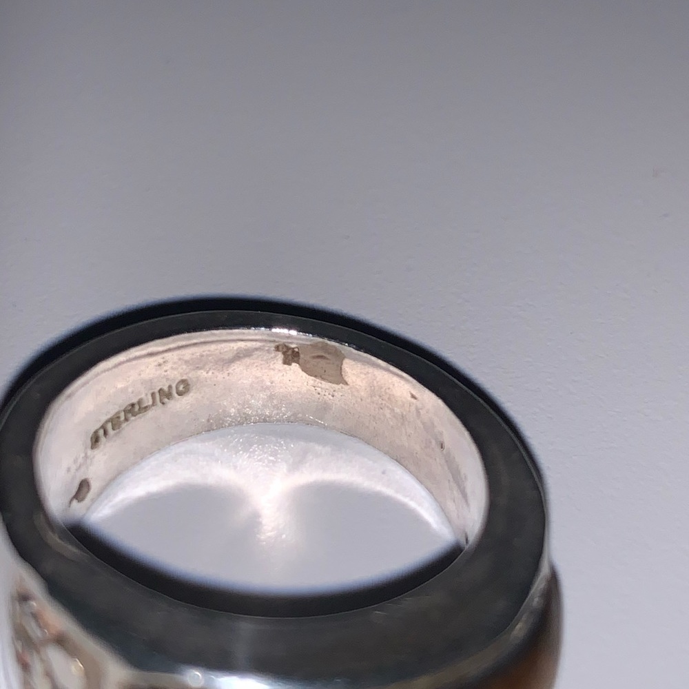 Vintage Men’s Sterling Tigers Eye Ring - Picture 5 of 9